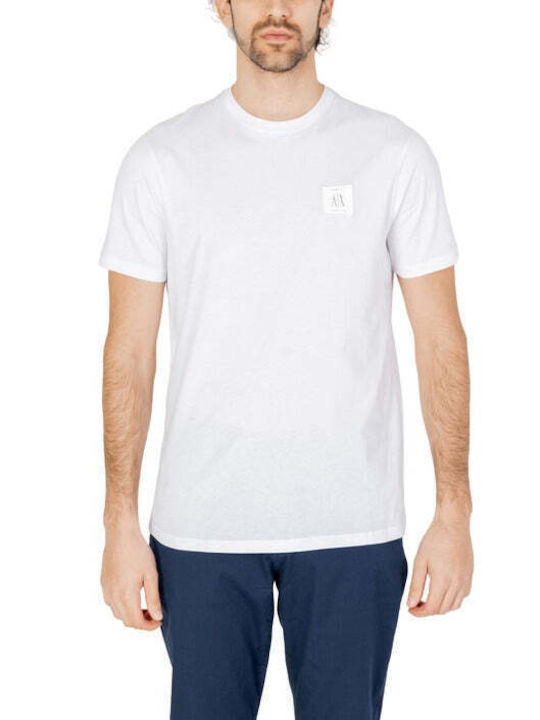 Armani Exchange T-shirt Bărbătesc cu Mânecă Scurtă Alb