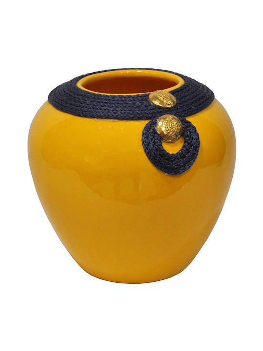 Decorative Vase Yellow 17x18cm