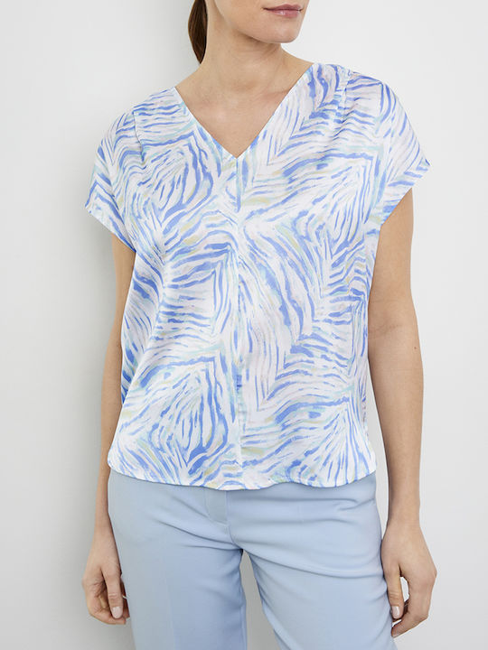 Gerry Weber Damen T-Shirt mit V-Ausschnitt Mehrfarbig