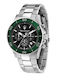 Maserati Competizione Men's Watch 43mm Chronograph Battery with Silver / Silver Metal Bracelet