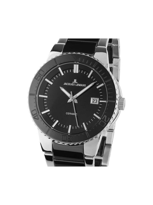 Jacques Lemans Watch Battery with Black / Black Ceramic Bracelet