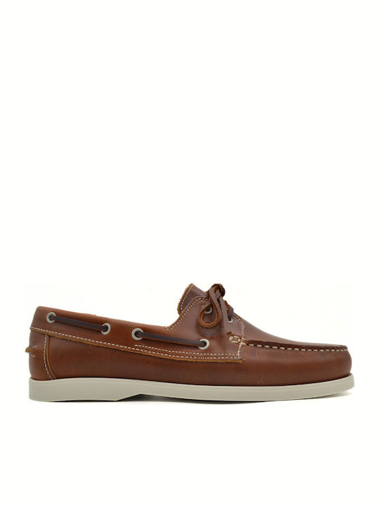 Men's Leather Boat Shoes Tabac Brown