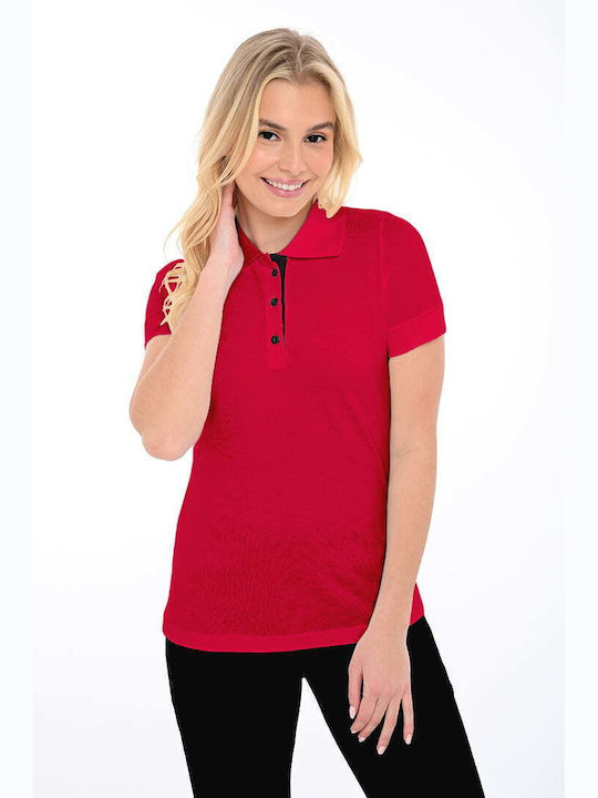 Bodymove Damen Polo Bluse Kurzarm Rot