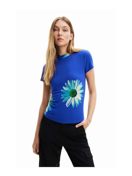 Desigual Feminin Tricou Albastru