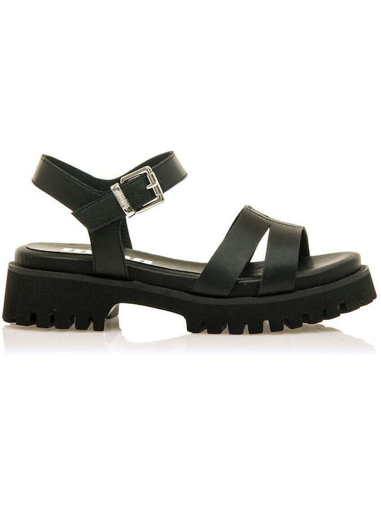 MTNG Damen Sandalen mit niedrigem Absatz in Schwarz Farbe