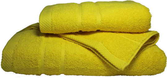 24home.gr Πετσέτα Προσώπου 50x95εκ. Yellow Βάρους 600gr/m²
