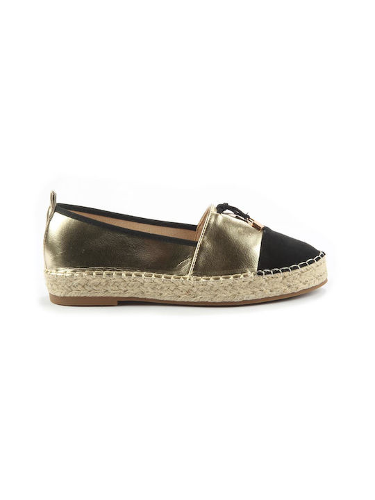 Fshoes Women's Synthetic Leather Espadrilles Gold