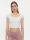 Γυναικεία Μπλούζα Βαμβακερή Off-Shoulder Λευκό