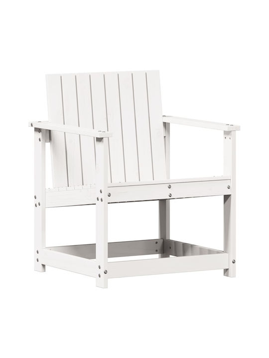 Outdoor Armchair Wooden White with Cushion 1pcs 62x55x77cm.