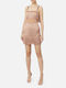 Elisabetta Franchi Mini Dress Satin Brown