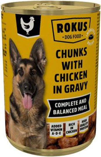 Rokus Wet Food Dogs in Cans with Chicken and Meat 415gr