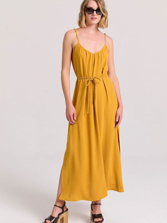 Sommer Maxi Damenkleid mit Tränen Gelb