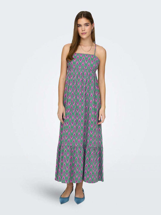 Only Maxi Dress with Ruffle Green