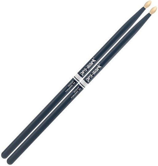 Promark Hickory Μπαγκέτες Ντραμς 5A με Σχήμα Μύτης Oval σε Μπλε Χρώμα