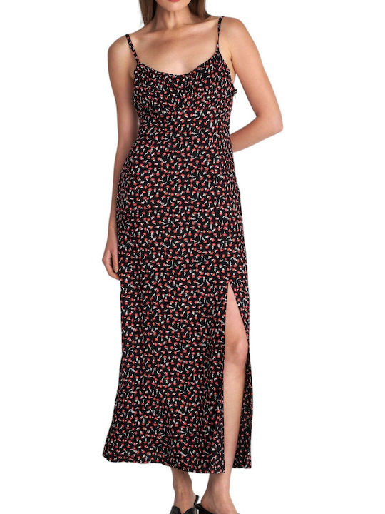 Attrattivo Maxi Dress with Slit Black