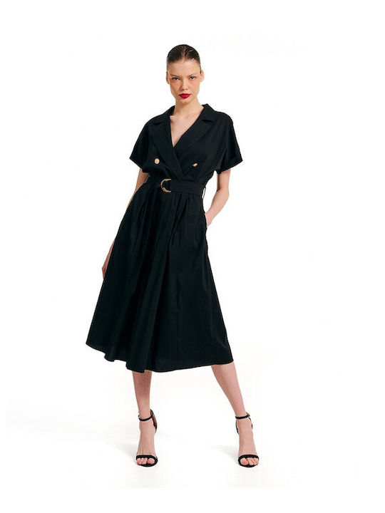 Forel Midi Rochie Negru