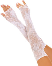 Leg Avenue Fingerless Sexy Γάντια Λευκά
