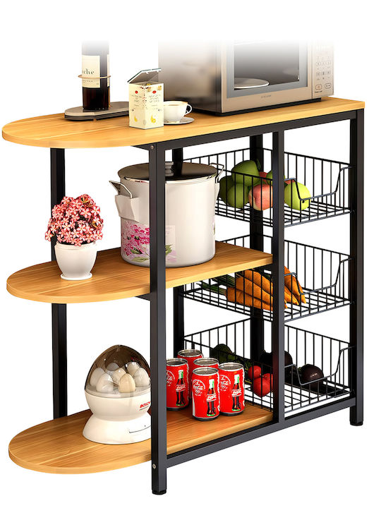 ArteLibre Kitchen Rack in Black Color 80x33x75cm