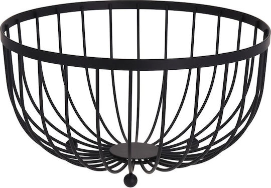 JK Home Decoration Obstschale Metallisch Schwarz 25x13x13cm