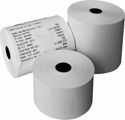 Cash Register Paper Tape W80xD80mm 2m 48gr/m²