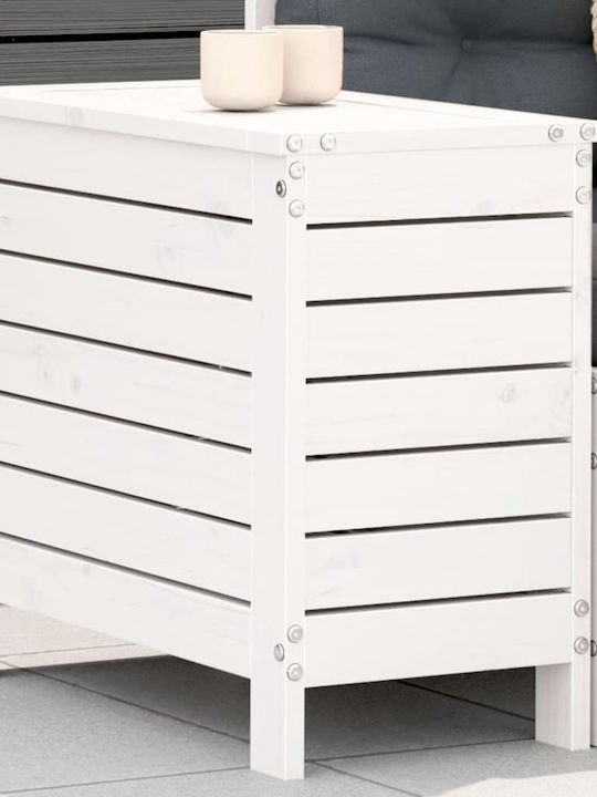 vidaXL Außenlagerbox Hölzernes Weiß L62xB31.5xH52cm