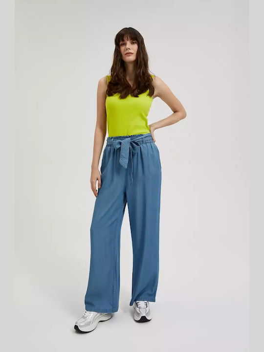 Make your image Women's Fabric Trousers with Elastic Blue