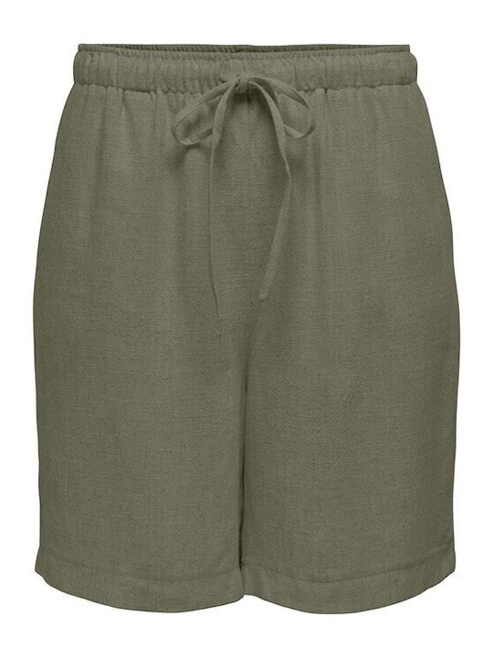 Only Women's Linen Shorts Green