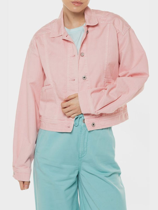 Pepe Jeans Scurt Jachetă de femei din denim Roz