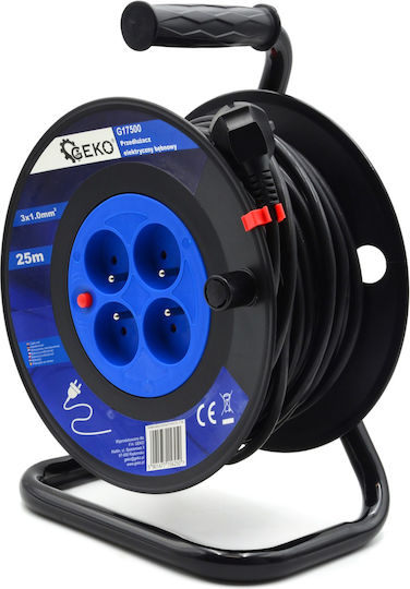 Geko Extension Cable Cord 3 x 1mm²/25m Black