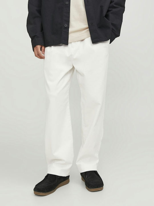 Jack & Jones Ανδρικό Παντελόνι Chino Ελαστικό σε Loose Εφαρμογή Cloud Dancer