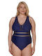 Comfort Plus Size One-Piece Swimsuit Blue