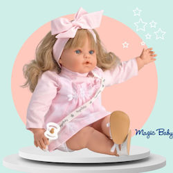 Magic Baby Κούκλα Κλαίει Susy Pink Dress Μακρύ Μανίκι