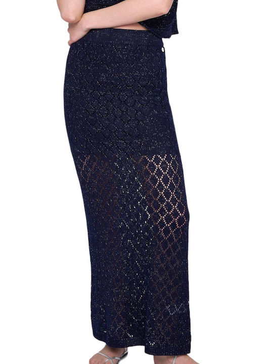 Ale - The Non Usual Casual High Waist Maxi Skirt in Blue color