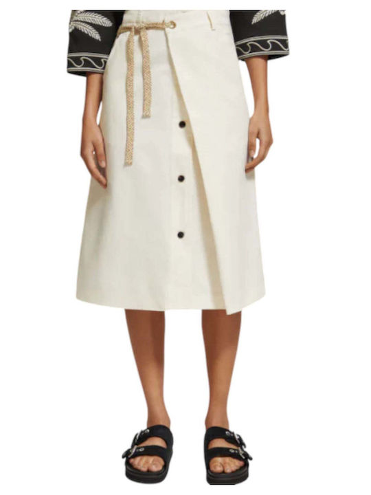 Scotch & Soda Midi Envelope Skirt in Beige color