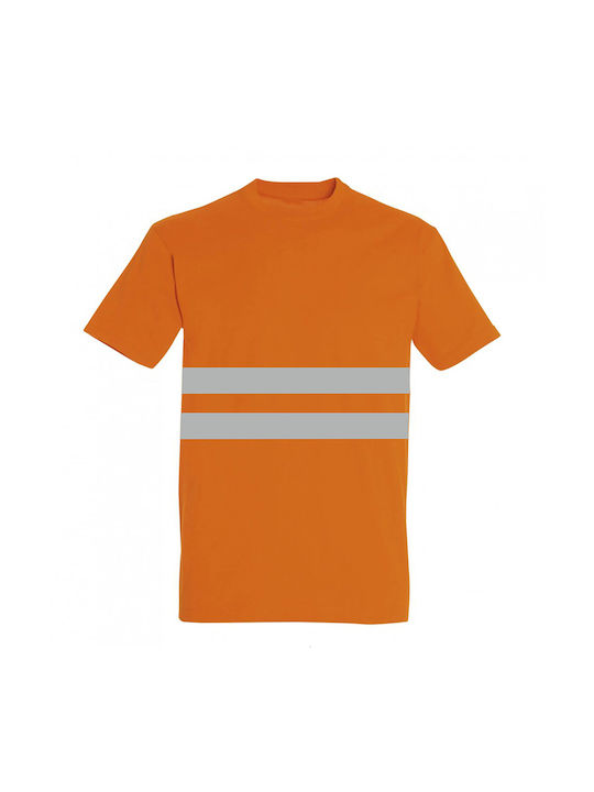 Kids Moda T-Shirt Εργασίας Πορτοκαλί με Ανακλαστικές Ταινίες