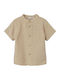 Kids Shirt Short Sleeve Linen Humus'''