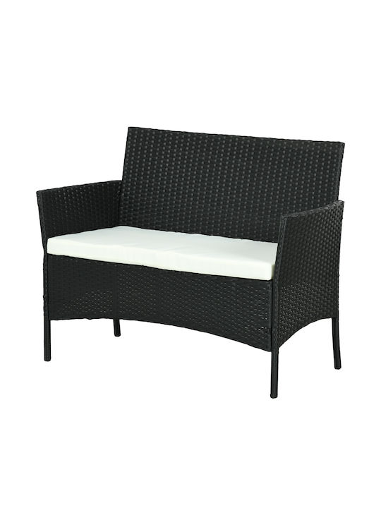 Zweisitziges Sofa Außenbereich Rattan mit Kissen 100x54x80cm