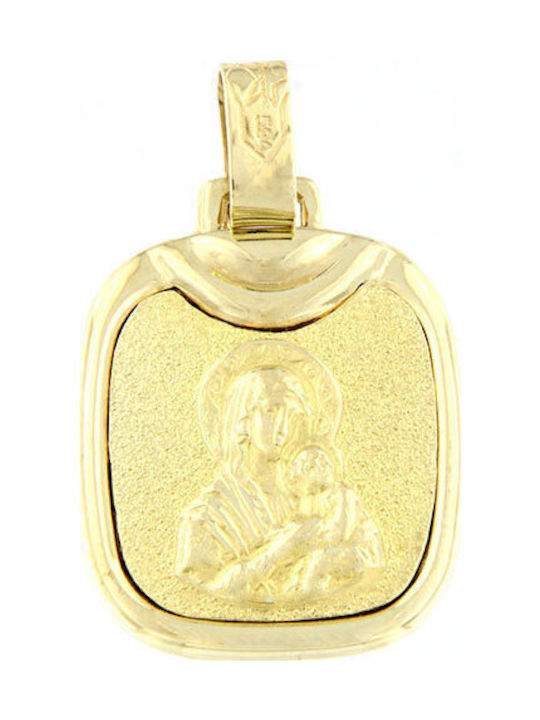 Ios Pendant Kids Talisman with the Virgin Mary made of Gold 14K PXUK1054