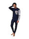 Men's Winter Cotton Pajamas Set BLUE