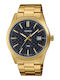 Casio Herrenuhr 41mm Batterie mit Gold Metallarmband