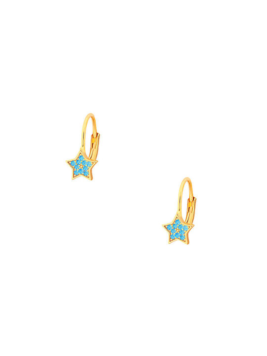 Iris Vergoldet Kinderohrringe Reifen Sterne aus Silber