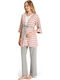 Feyza Pajamas with Maternity Robe & Nursing in Gray color FZA5080