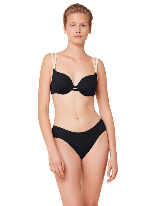 Triumph Padded Underwire Bikini Bra with Adjustable Straps Black