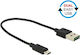 DeLock Male Regular USB 2.0 to micro USB Cable Μαύρο 0.2m (84804) 1τμχ