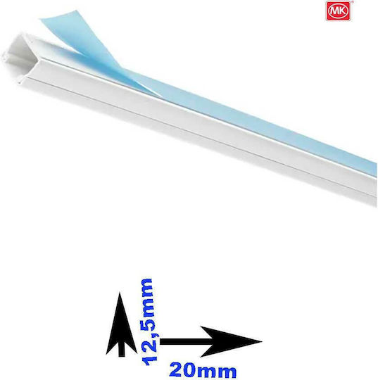 Mk Canal de Cablu cu autocolant din Plastic Alb 2m