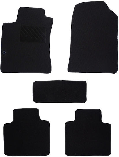 Autopataki Set of Front and Rear Mats 5pcs for Nissan Tiida 2004-2011 Black