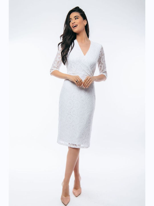 White Lace Wrap Dress