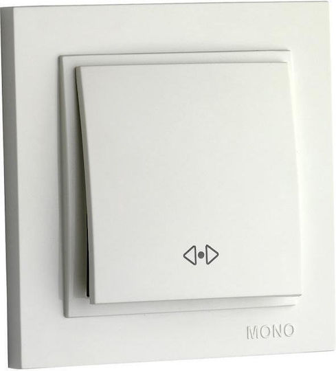 Mono Electric Χωνευτός Διακόπτης Τοίχου Μονός Λευκός