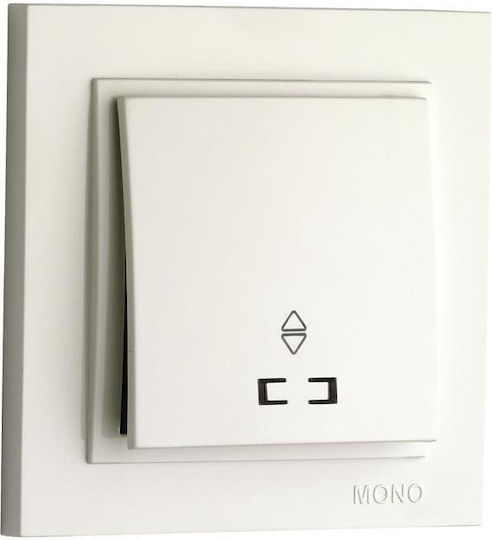 Mono Electric Χωνευτός Διακόπτης Τοίχου Μονός Ασημί