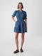 GAP Gauze Mini Shirt Dress Dress Blue